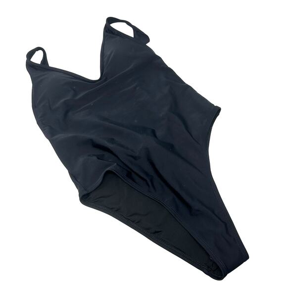Aerie size large black one piece bathing suit swimsuit new with tags low back‎ - Picture 1 of 5